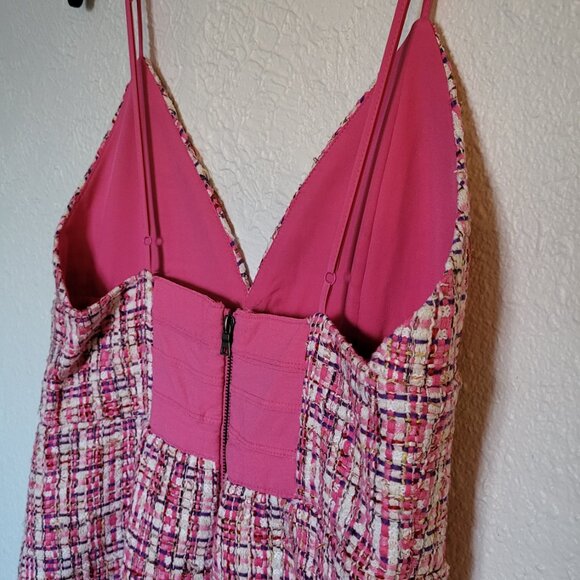 Pink Woven Vintage Inspired Mini Dress - Picture 6 of 11